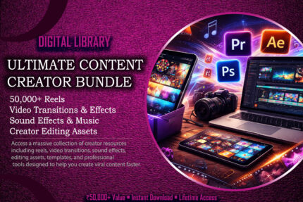 5000+ Adobe Assets + 50000+ Reels & Editing Clips Bundle | Complete Creator Pack 🎬